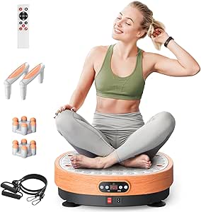 MERACH Vibration Plate Exercise Machine with Foot Massager, Office Vibrating Plate Exercise Machine for Weight Loss, 0-99 Levels Amplitude and Easy to Store, Acupressure Relieves Leg Fatigue