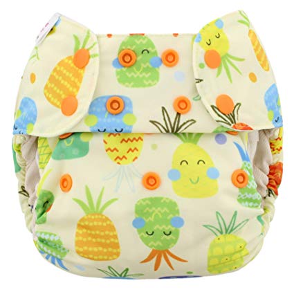 Blueberry One Size Simplex All in One Cloth Diapers, Made in USA (Pineapples)