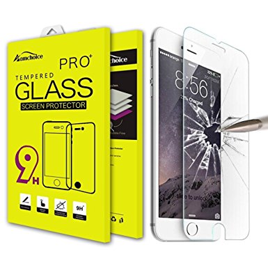 AMCHOICE 0.3mm Thin 2.5D Rounded Edge Tempered Glass Screen Protector for Apple iPhone 6/6s Plus