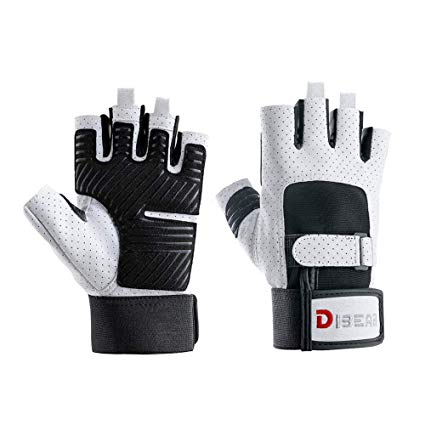 DIBEAR Men Training Gloves,Perfect for Gym Workouts,Weightlifting,Training,Bodybuilding,Fitness,Sport,Pull-ups,Cycling!Workout Gloves with Wrist Support.