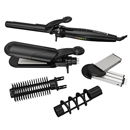 Remington S8670NA Multi-Styler with 5 Interchangeable Styling Attachments, Curl, Crimp, Straighten, Professional Style