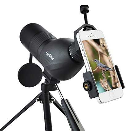 Gosky 12-36x 50 Porro Prism Spotting Scope - 45-degree Comfortable Angled Eyepiece - With Tripod and Digiscoping Adapter - Get the World Into Screen