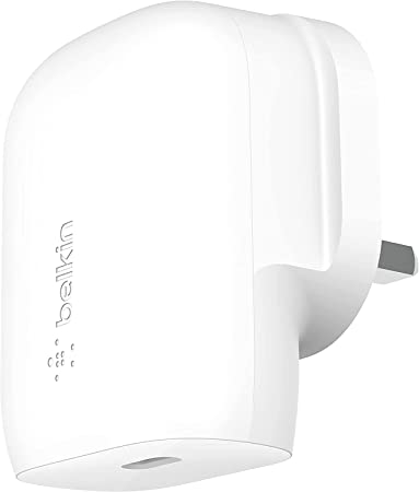 Belkin 30W USB C Wall Charger with PPS, PowerDelivery, USB-IF Certified PD 3.0 Fast Charging for iPhone 14/14 Plus, Pro, Pro Max, Galaxy S22 Ultra, Plus, iPad, Tab S7, AirPods and More