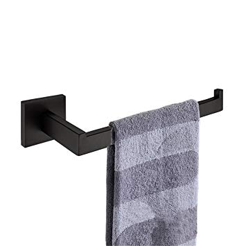 Nolimas Matte Black Bath Towel Bar Single Bars Towel Ring Classic Wall Mounted SUS304 Stainless Steel Bathroom Towel Rack Toilet Kitchen Towel Shelf Single Layer