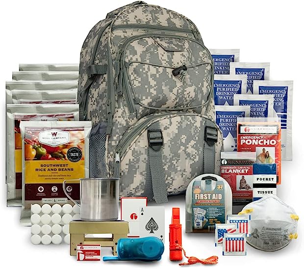 Wise Company Survival Kit, Food and Emergency Supply Backpack, Camo