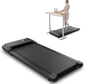 SupeRun Walking Pad, Under Desk Treadmill, 1-6KM/H Treadmill for Home with Remote Control and LCD Display, Walking Treadmill Maximum Capacity 136 Kg, Installation Free