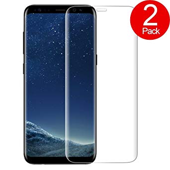 Galaxy S8 Plus Screen Protector, [2-PACK] HZGOTech 3D Tempered Glass Screen Protector Full , HD Clear, High Touch Sensitivity, 9H Hardness Anti-Scratch, Anti-Fingerprint, Bubble-Free for Samsung Galaxy S8 Plus