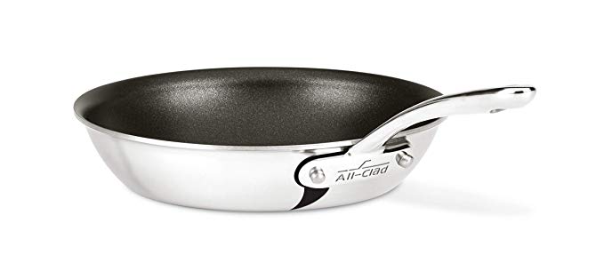 All-Clad ST4108.5 NS R2 D3 Compact Stainless Steel PFOA-/Free Nonstick Dishwasher Safe Fry Pan Cookware, 8.5-Inch, Silver