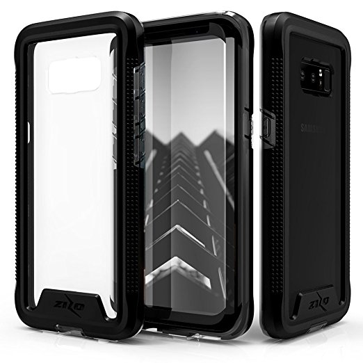 Samsung Galaxy Note 8 Case, Zizo [ION Series] with FREE [Curved Full Glass Screen Protector] Transparent Clear [Military Grade Drop Tested] Note 8