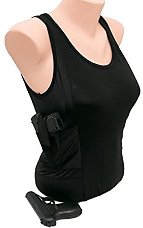 Graystone Holster Tank Top for Women’s – Compression CCW Concealed Carry Clothing for Tactical Weapons, Moisture-Wicking & Breathable Spandex (Black)