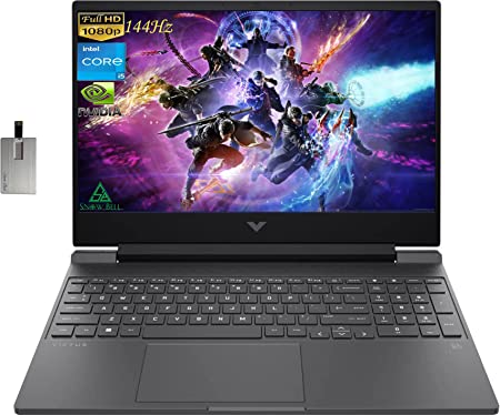 HP 2022 Victus 15.6" FHD 144Hz Gaming Laptop, Intel 12th Core i5-12450H, 32GB RAM, 2TB PCIe SSD, NVIDIA GeForce GTX 1650 Graphics, Backlit Keyboard, Win 11 Pro, Mica Silver, 32GB Snowbell USB Card