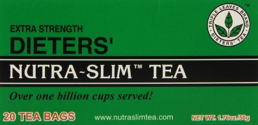 Extra Strength Dieters Nutra-Slim Tea Triple Leaves Brand - 20 Tea Bags