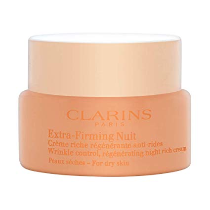 Clarins Extra-Firming Nuit Wrinkle Control Regenerating Night Rich Cream Dry Skin, 1.6 Ounces