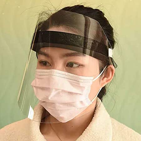 2 Pack Face Shield Protect Eyes and Face with Protective Clear Film Elastic Band with Comfort Sponge