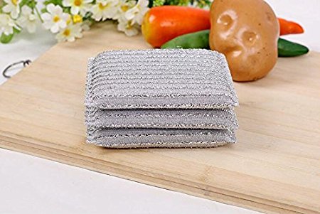 Kocopoo New Light-weight Steel Wire Sponge Cleaning Scouring Pad,Dish Scrubber For Tableware, Kitchenware Cleaning (High-quality,Not Hurting Hands,3 pieces)