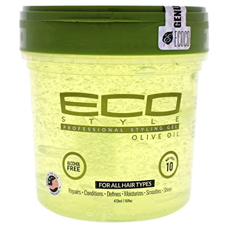 Ecoco Eco Style Gel Olive Oil - 100% Pure Olive Oil - Adds Shine And Tames Split Ends - Weightless Style - Nourishes And Repairs - Adds Moisture To The Scalp - Superior Hold - Healthy Shine - 16 Oz