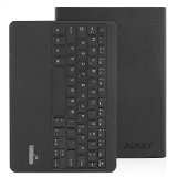 Aukey iPad Air Bluetooth Keyboard Case Wireless Bluetooth Keyboard Case Cover Stand for iPad Air Ultra Slim Folio Leather Case Detachable Bluetooth Keyboard KM-B4 White
