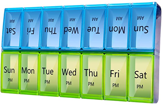 Betife Extra Large Pill Organizer 2 Times a Day, XL AM PM Pill Box Day Night, Daily Large Medicine Organizer, Pill Container Case 7 Day, Big Pill Dispenser Oversize for Vitamin, Fish Oil Supplement