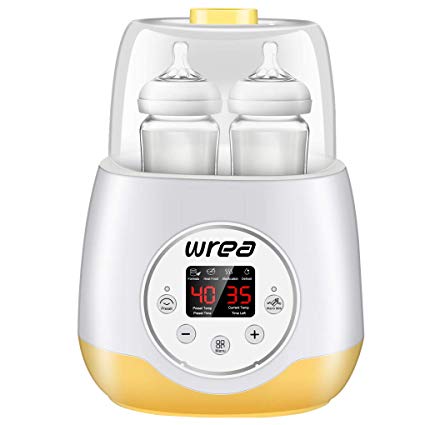 Bottle Warmer,Bottle Sterilizer & Smart Thermostat Baby Bottle Warmer for Evenly Warming Breast Milk or Formula,with LED Real-time Display,Accurate Temperature Control ,Fast Heati