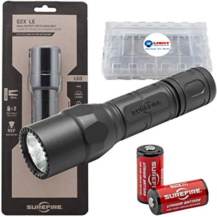SureFire G2X LE Compact LED Flashlight 600 Lumen Tactical Light, Black Bundle with a Lightjunction Battery Box