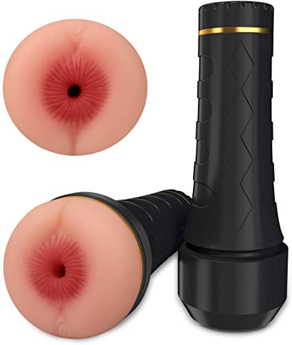 Male Masturbators Cup, Pocket Anal Cup with Realistic Texture for Intense Stimulation, Detachable Masturbation Butt Sleeve Adult Sex Toys(Charcoal)