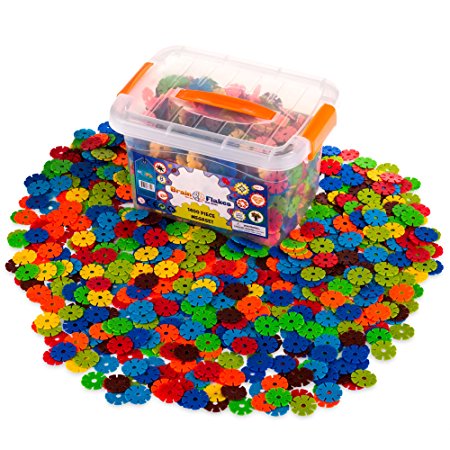 Creative Kids Flakes – 1400 Piece Interlocking Plastic Disc Set for Safe, Fun, Creative Building – Educational STEM Construction Toy for Boys & Girls - Non Toxic – Ages 3 and Up