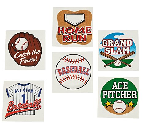 Fun Express Temporary Baseball Tattoos (6 Dozen)