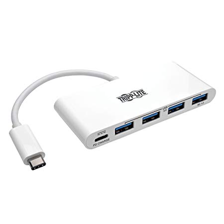 Tripp Lite 4-Port USB 3.1 Gen 1 USB-C to USB-A Portable Hub with x4 USB-A & USB-C Charging Port 5 Gbps (U460-004-4A-C)