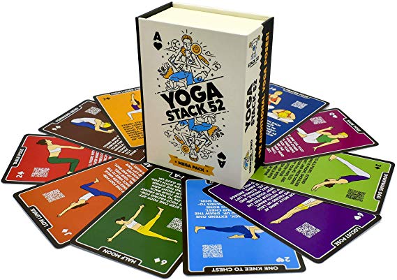 Stack 52 Yoga Exercise Cards: Designed by Certified Yoga Instructor. Video Instructions Included. Beginner to Advanced Poses and Asana Workout Games. Improve Fitness and Flexibility