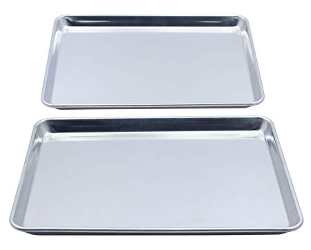 Checkered Chef Baking Sheet Twin Pack- 2 Aluminum Cookie Sheets - Rimmed Baking Sheets - Half Sheet Pans For Baking - Baking Trays