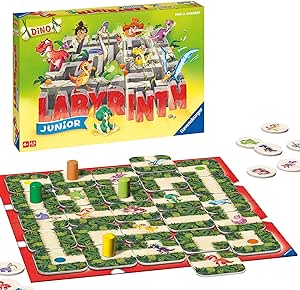 Ravensburger® 20980 - Dino Junior Labyrinth - Familienklassiker für die Kleinen, Dino Spiel für Kinder ab 4 Jahren - Kinderspiel geeignet für 2-4 Spieler, Junior-Ausgabe