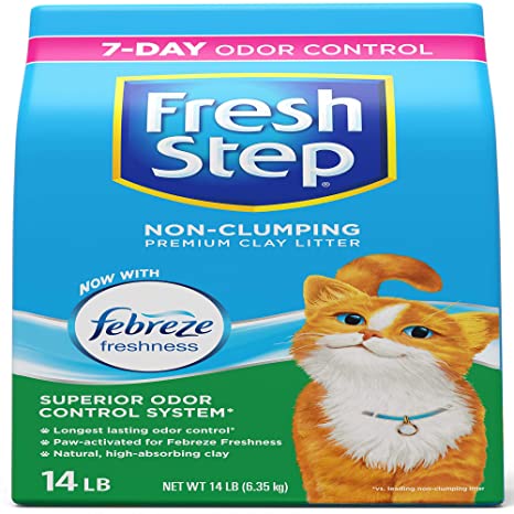 Fresh Step Non-Clumping Premium Scented Cat Litter with Febreze Freshness, 14 lbs.