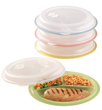 Miles Kimball Divided Plates And Food Storage Containers - Set Of 4