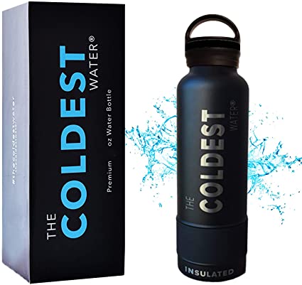 The Coldest Water Bottle Vacuum Insulated Stainless Steel Hydro Travel Mug - Ice Cold Up to 36 Hrs/Hot 13 Hrs Double Walled Flask - with Strong Cap