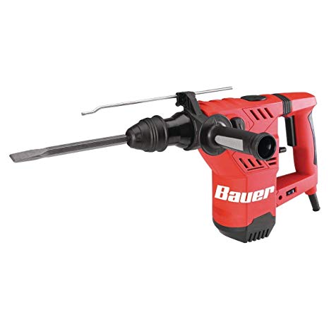 Bauer 1641E-B 1-1/8 Inch SDS Variable Speed 10 Amp Pro Rotary Hammer Kit featuring Anti-Vibration Handle