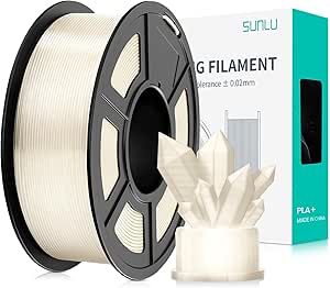 SUNLU Filament PLA  1.75mm, Filament pour imprimante 3D, Filament PLA Plus Résistant, Neatly Wound, Précision  /- 0.02mm, 1KG Transparent