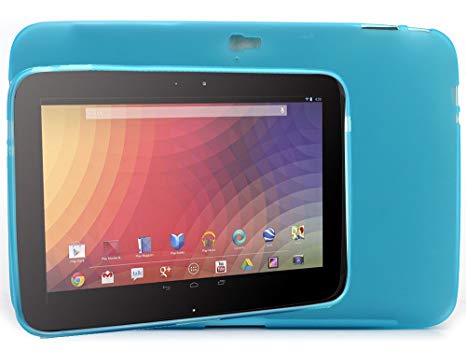 KroO TPU Rubber Silicone Bumper Skin Case for Google Nexus 10 [Frost Blue]