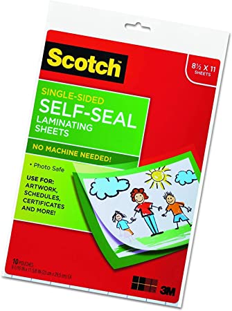 Scotch LS854SS10 Self-Sealing Laminating Sheets, 6.0 mil, 8 1/2 x 11 (Pack of 10) - New Version
