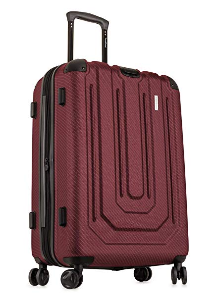 TravelCross Toulon Expandable Lightweight Hardshell Spinner Luggage (Red, 24'')