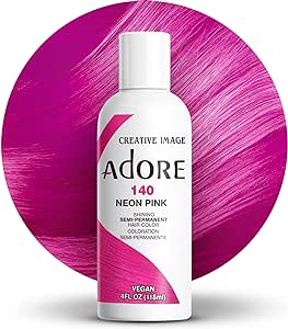 Adore Semi-Permanent Haircolor #140 Neon Pink 4 Ounce (118ml)