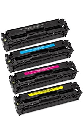 4 Pack - Toners & More ® Compatible Laser Toner Cartridge Set for Hewlett Packard HP 131A, CF210X Black, CF211A Cyan, CF213A Magenta, CF212A Yellow, Works with HP LaserJet Pro 200 Color M251, Pro 200 Color M251nw, Pro 200 Color M276n