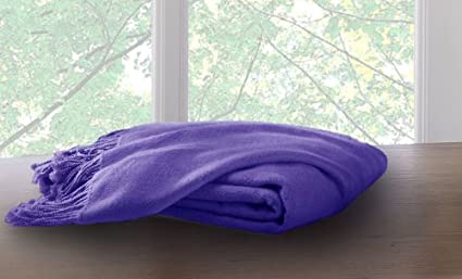 Marcini Bamboo Fiber Cotton Throw Blanket - Purple