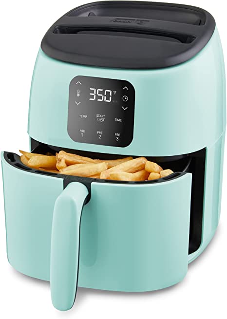 Dash Tasti-Crisp Digital Air Fryer with AirCrisp® Technology, Custom Presets, Temperature Control, and Auto Shut Off Feature, 2.6 Quart - Aqua