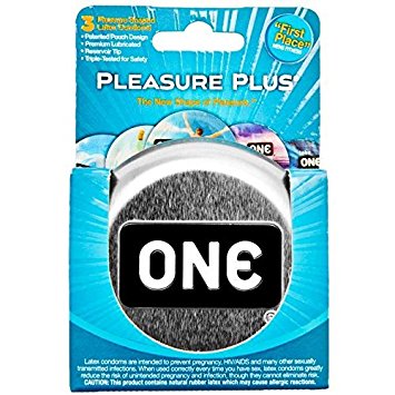 Siam Circus Retail Pack of 3 ONE Pleasure Plus Stimulation for Both Partners Latex Condoms