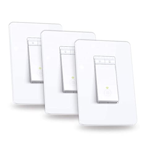 Kasa Smart WiFi Dimmer Light Switch by TP-Link (HS220P3) - for LED Lights, Single Pole, Neutral Wire Required, Works with Alexa & Google Assistant, No Hub Required, Remote Control, 3-Pack, White