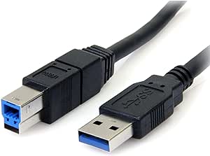 StarTech.com 6 ft / 2m Black SuperSpeed USB 3.0 Cable A to B - USB 3 A (m) to USB 3 B (m) (USB3SAB6BK)