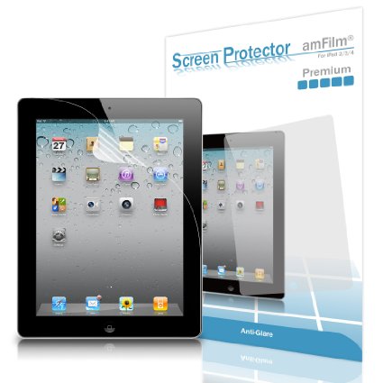 iPad Screen Protector amFilm Premium Anti-GlareAnti-Fingerprint Screen Proctor for Apple iPad 432 and Retina Display 2-Pack Lifetime Warranty