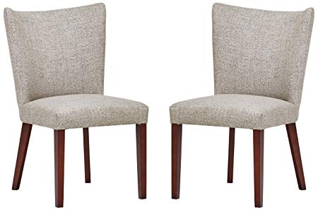 Rivet Tina Modern 2-Pack Curve Back Dining Chairs, 36" H, Light Grey