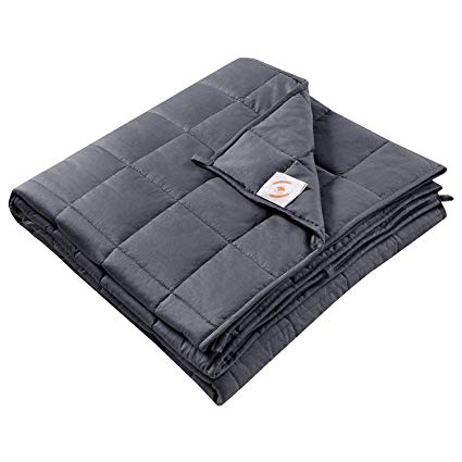 Maple Down Adults Weighted Blanket, 7-Layer Heavy Bed Blankets with Oeko-TEX | 25lbs, 60’’ ×80’’, Queen | 100% Cotton Mircro Glass Beads | Dark Gray