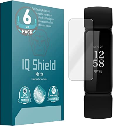 IQ Shield Matte Screen Protector Compatible with Fitbit Inspire 2 (6-Pack) Anti-Glare Anti-Bubble Film